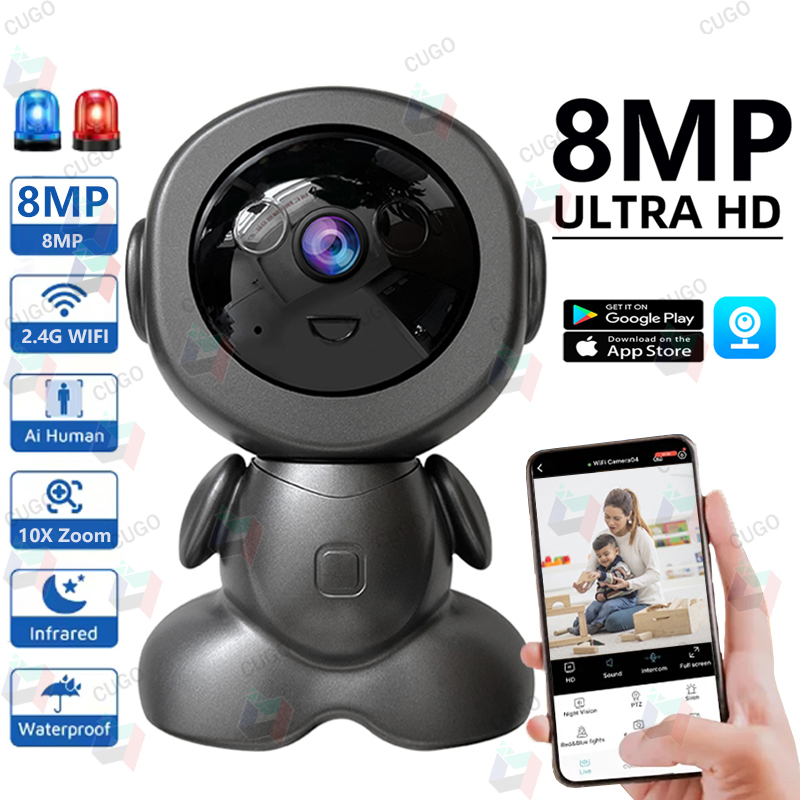 Home Security Images - Kamera Robot Pengawas Wifi 8MP PTZ,