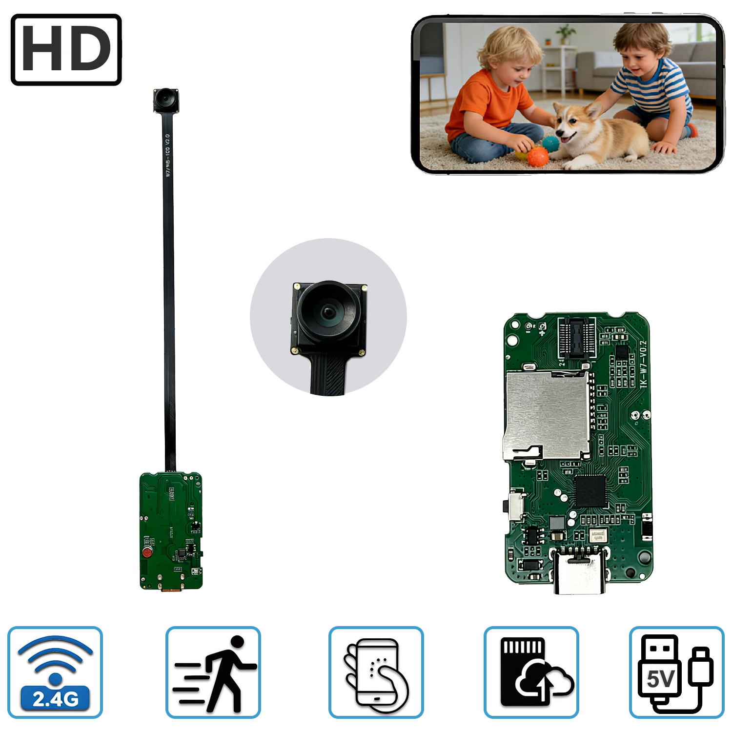 Home Security Hidden Cameras - Modul PCBA Kamera Keamanan Rumah Mini