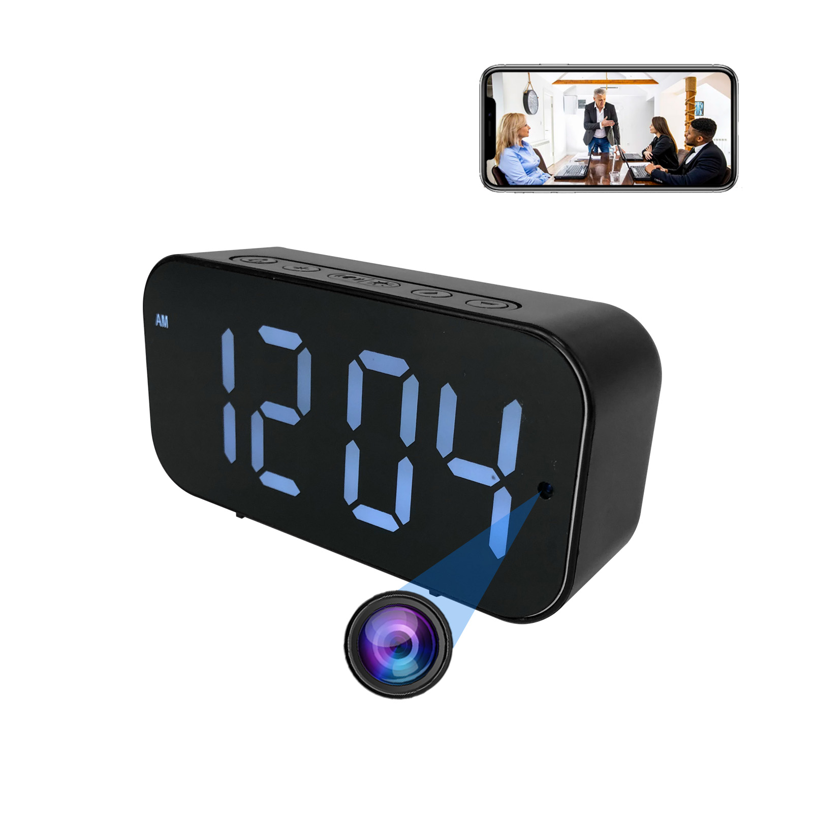 Hidden Camera Clock - Kamera Jam Wi-Fi dengan HD 1080P,