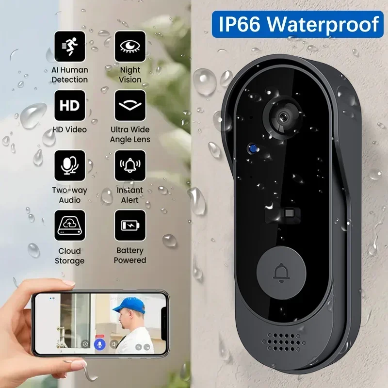 Home Security Doorbell Camera - Kamera Bel Pintu Nirkabel HD Tahan