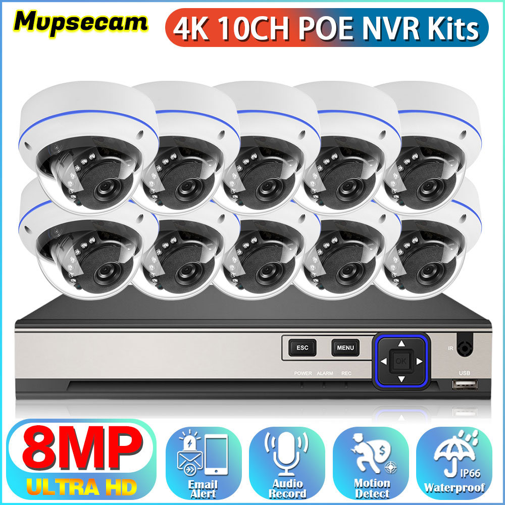 Home Security Video Recording Systems - 8MP H265 10CH POE Kit Sistem