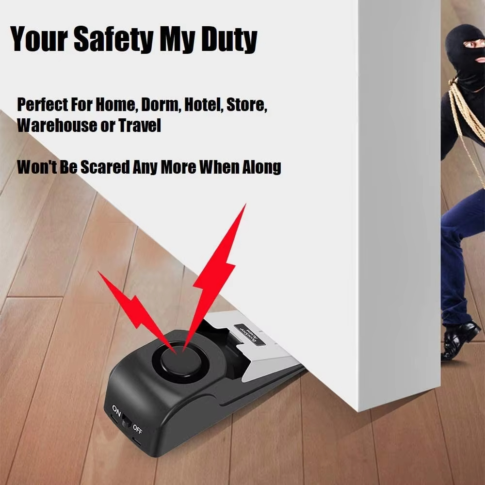 Door Wedge Alarm - Alarm Anti Maling Nirkabel 120db, Penahan