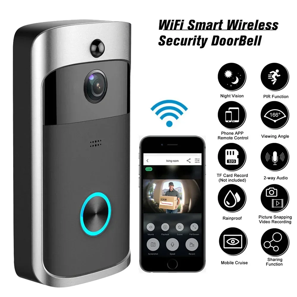 Home Security Doorbell Camera - Kamera Bel Pintu Nirkabel WIFI Pintar