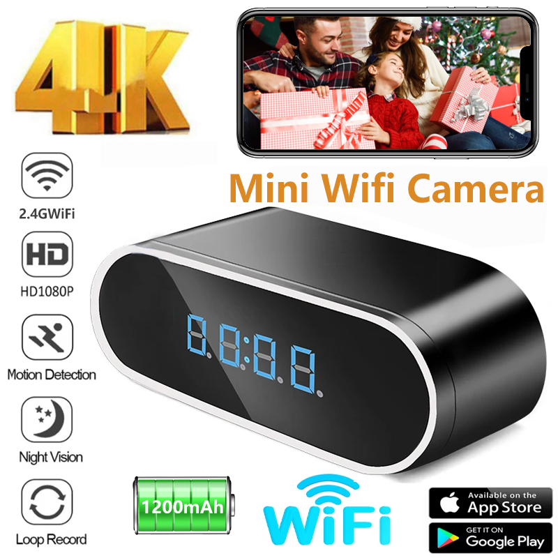 Hidden Camera Clock - Kamera pengawas Mini dengan penglihatan malam,