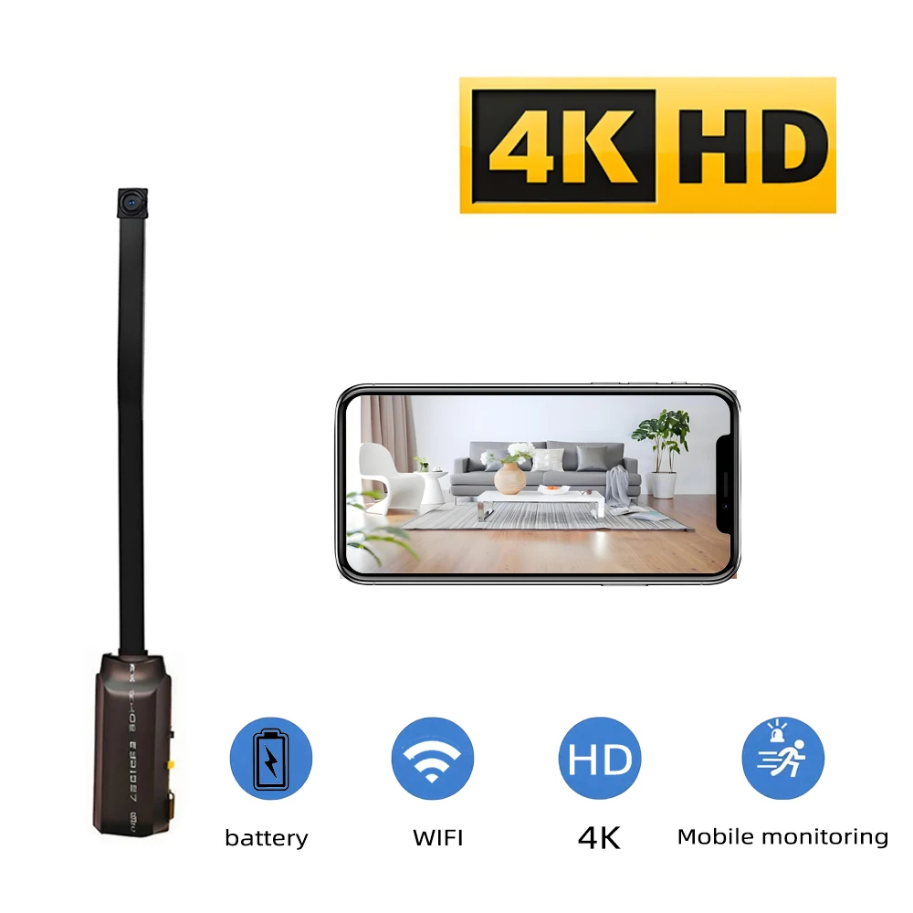 Home Security Hidden Cameras - Versi Terbaru, Kamera Mini WiFi 4K