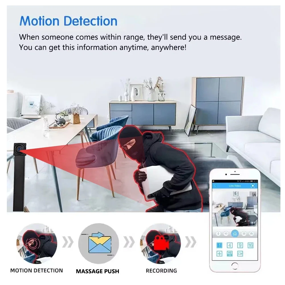 Kamera WiFi Mini Baru 4K HD, M - Home Security Hidden Cameras ulasan dan harga