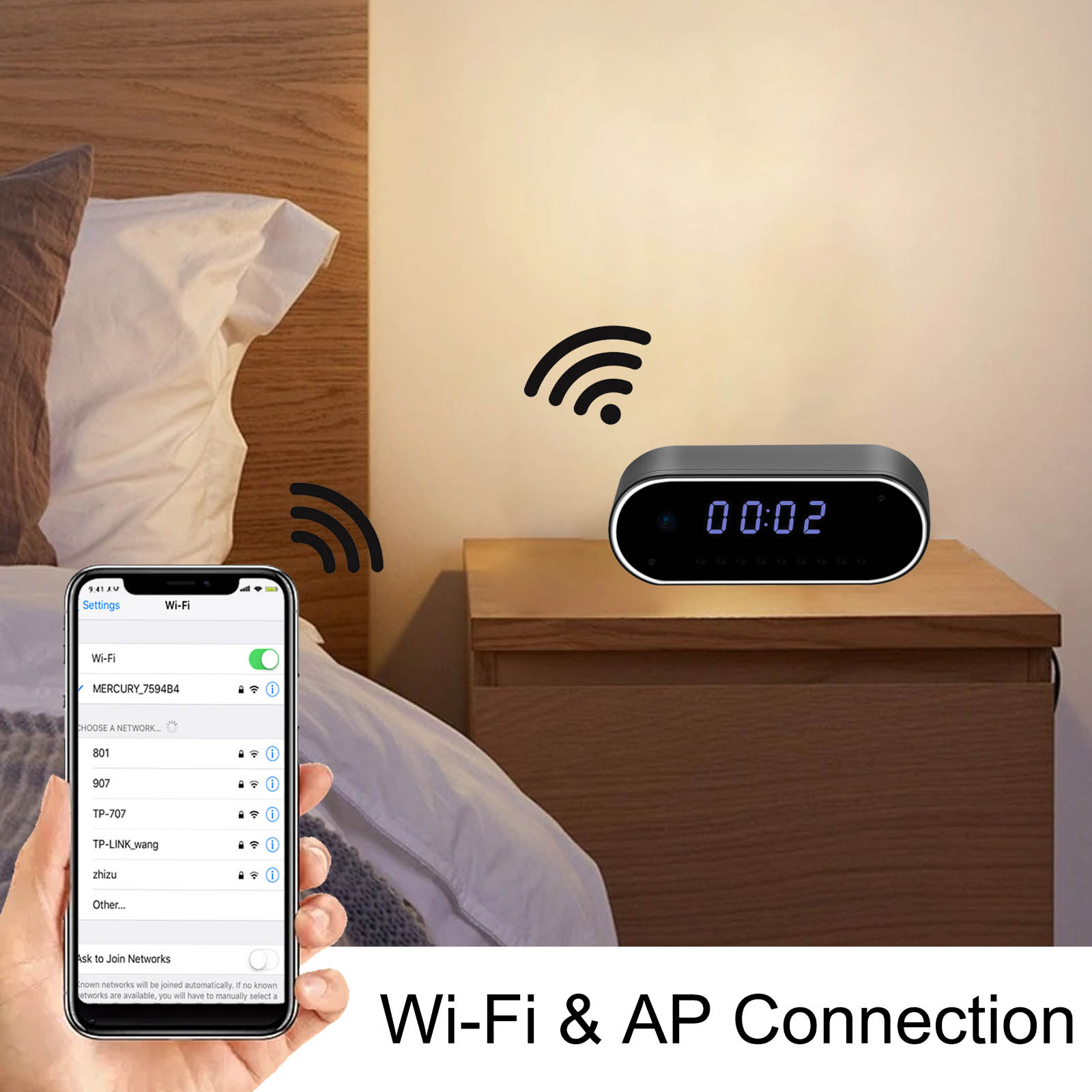 Kamera Jam Digital Nirkabel, H - Hidden Camera Clock ulasan dan harga