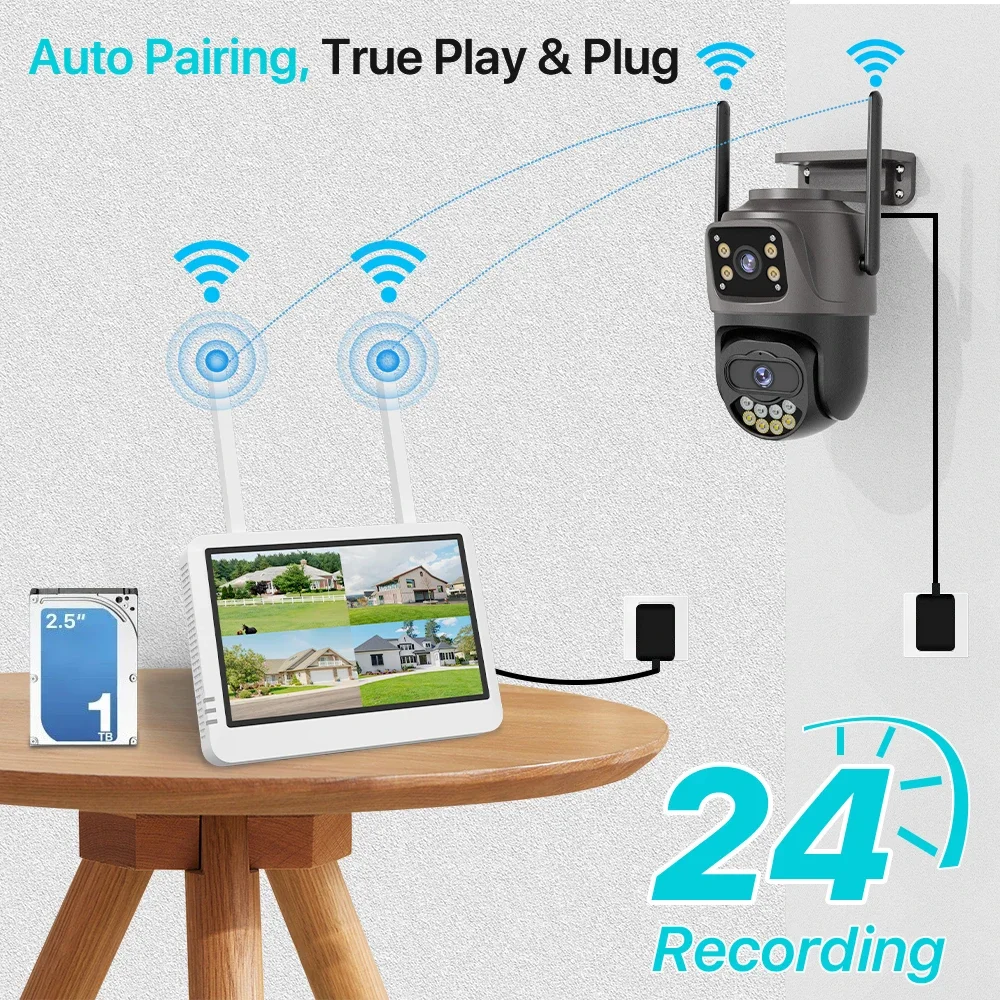 Paket NVR 8 Saluran dengan Kam - Home Security Wifi Camera ulasan dan harga