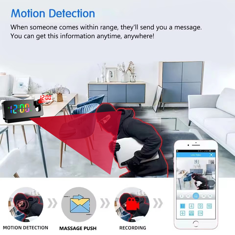Kamera Jam Mini HD4K, Mendukun - Hidden Camera Clock ulasan dan harga