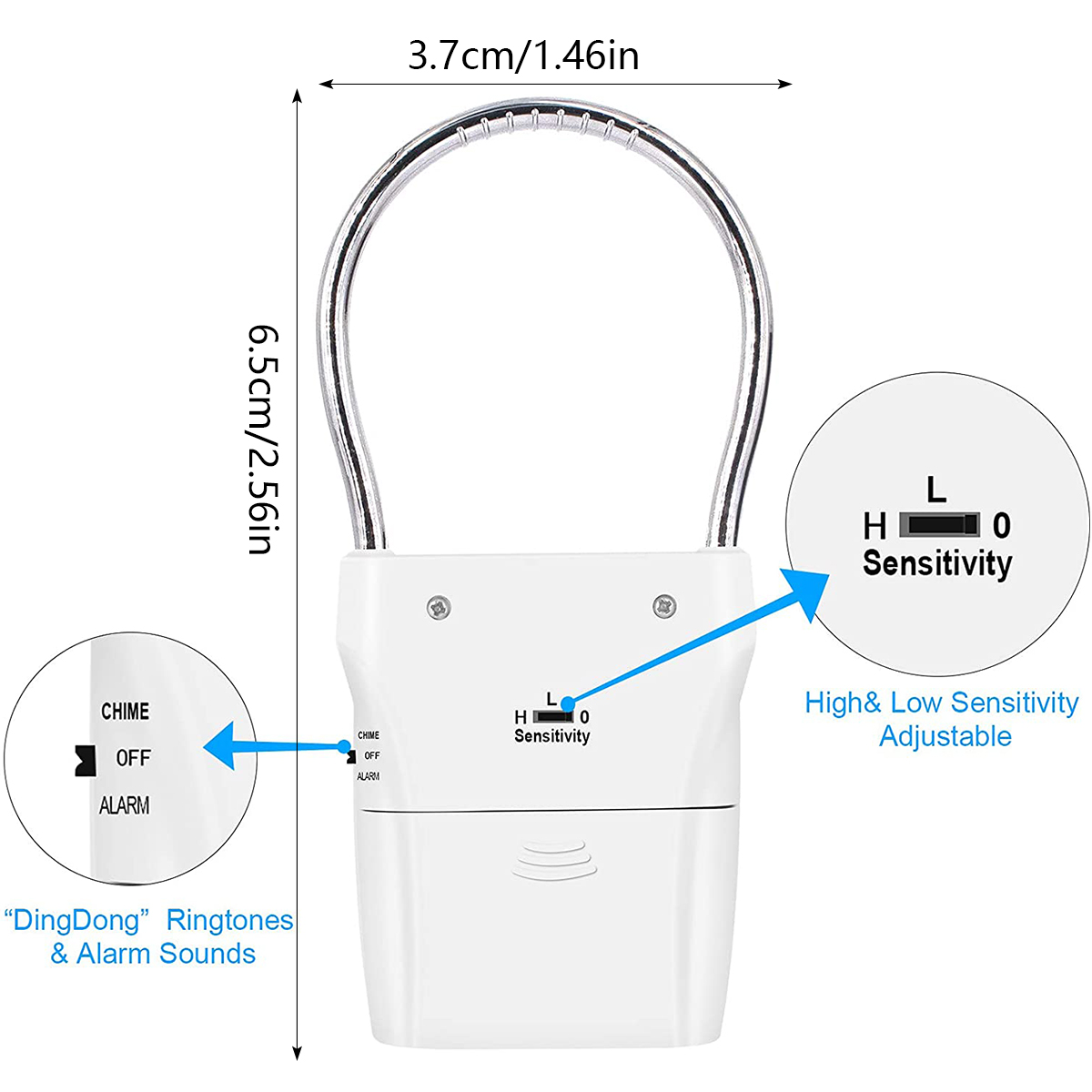 Alarm keamanan pintu 110db, Al - Door Wedge Alarm ulasan dan harga