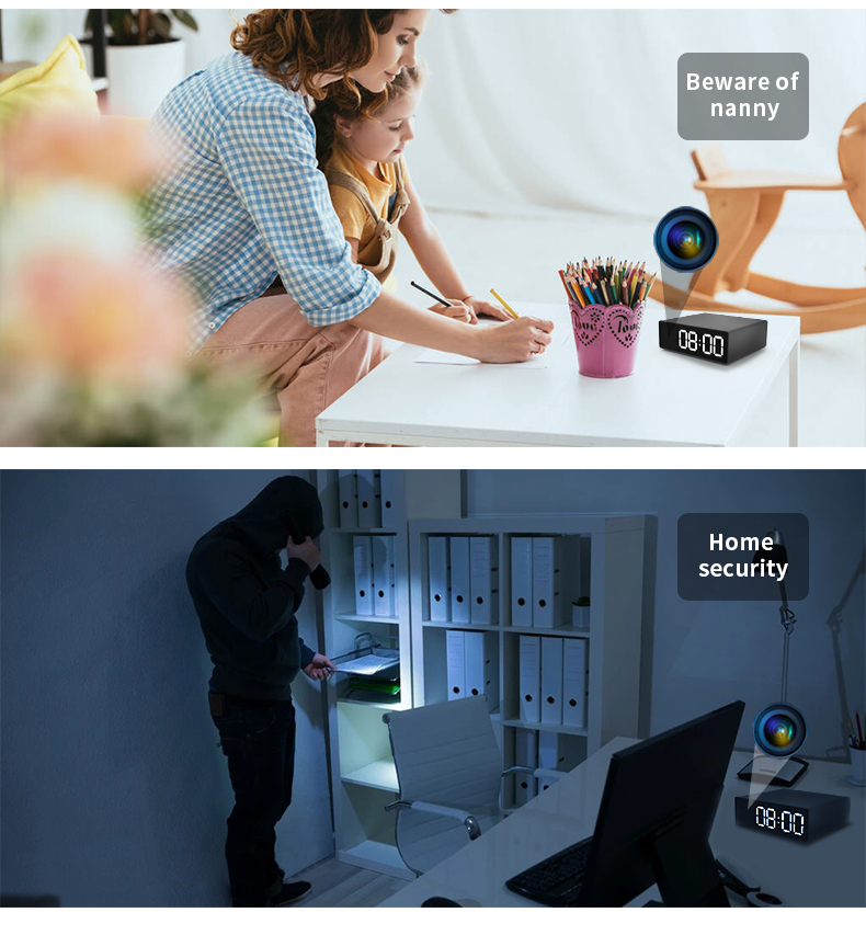 Kamera penglihatan malam 1080P - Hidden Camera Clock ulasan dan harga