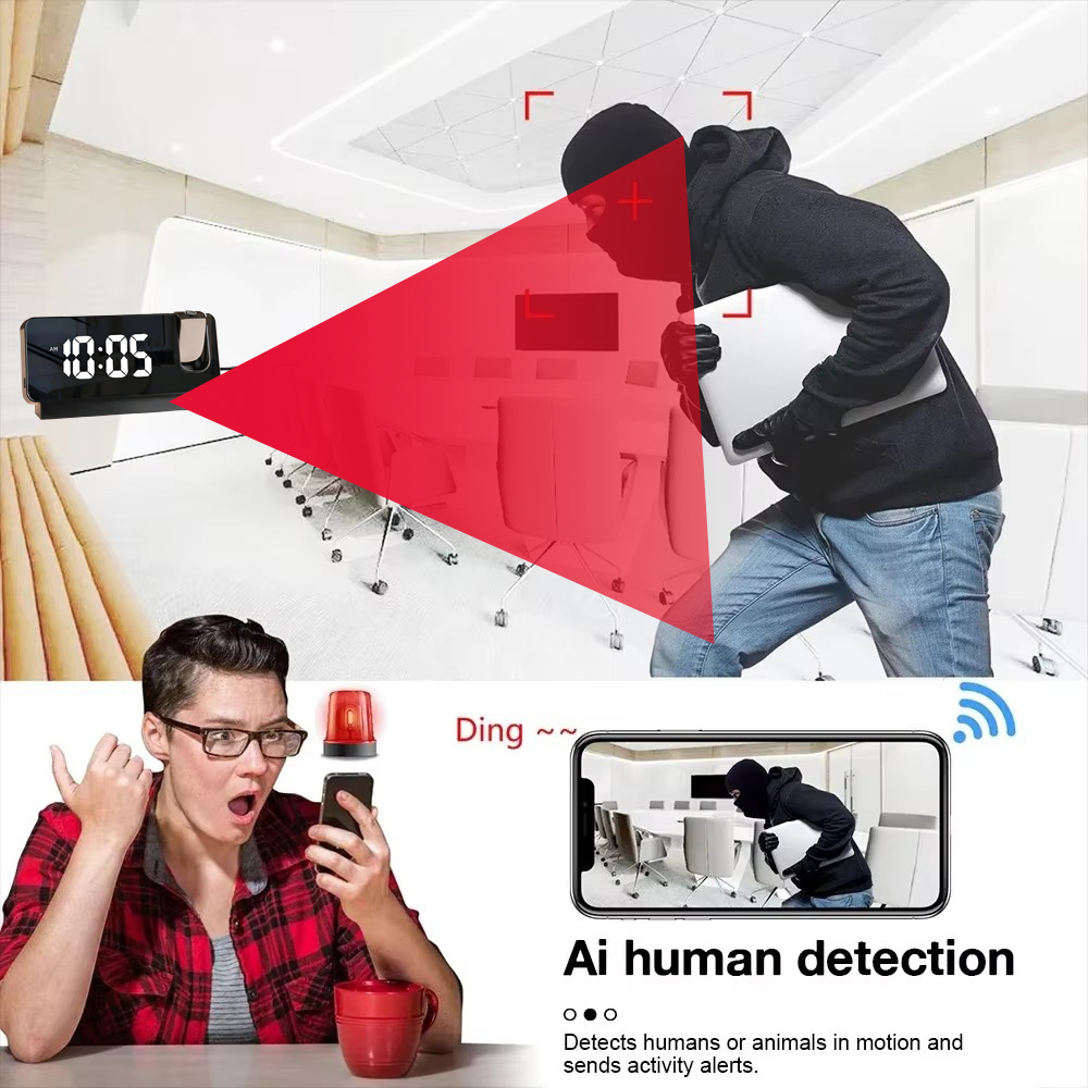 Kamera Jam Proyeksi Mini HD 4K - Hidden Camera Clock ulasan dan harga