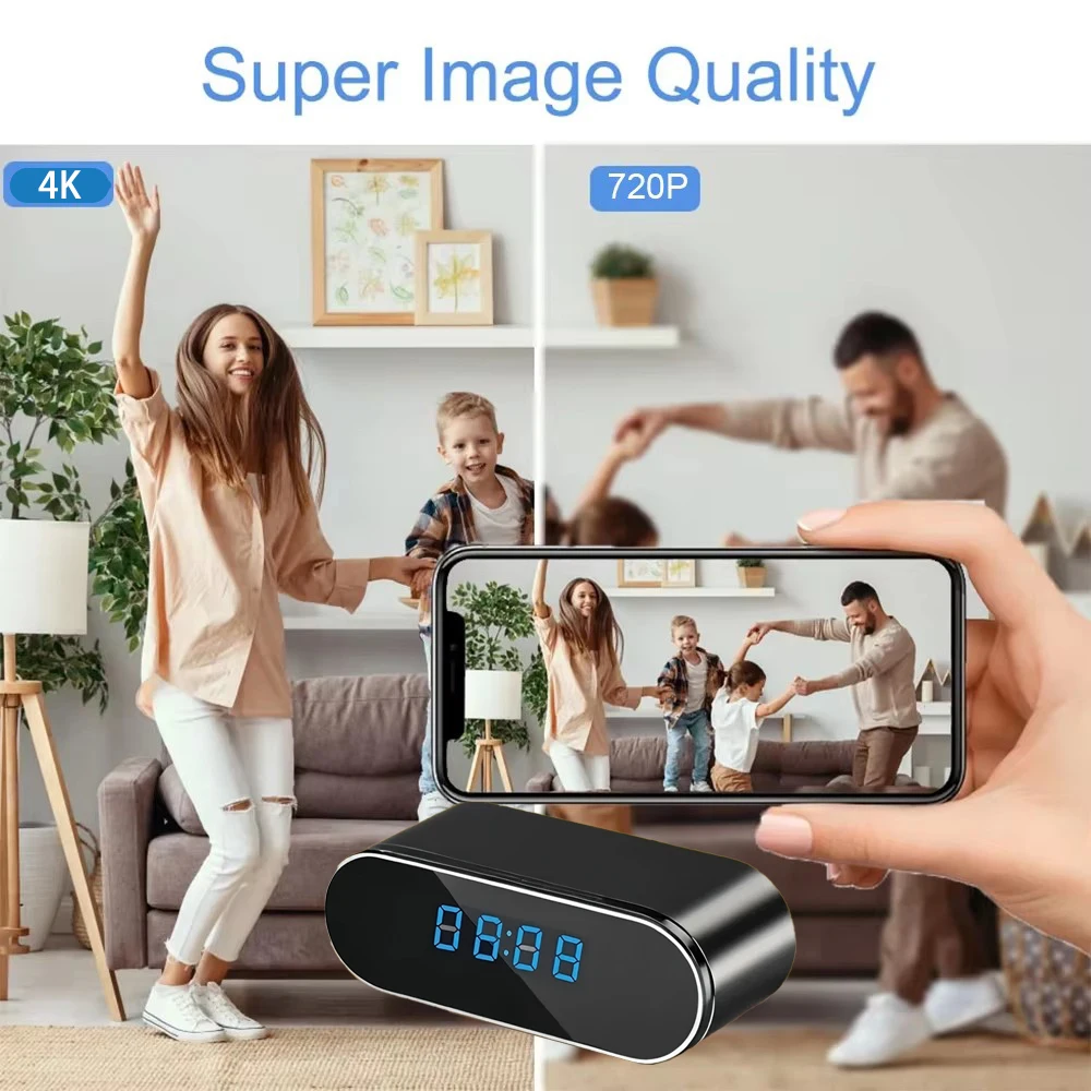 Kamera WiFi Mini Jam 4K HD Bar - Hidden Camera Clock ulasan dan harga